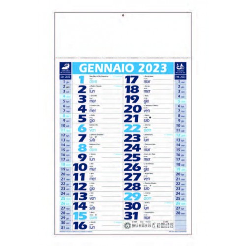 OLANDESE A/B BILATERALE - Calendario Olandese - cm 28,8x47 - AZZURRO/BLU
